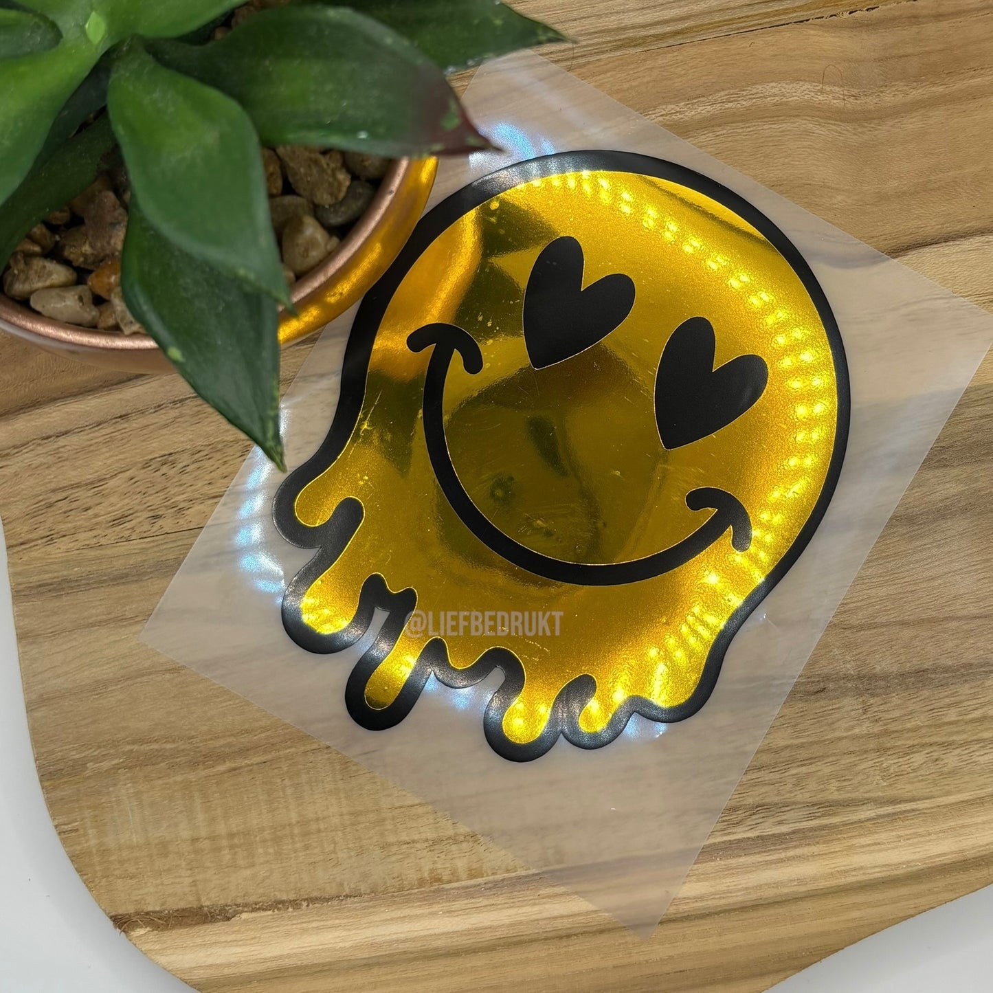 Vinyl sticker SMILEY in metallic goud