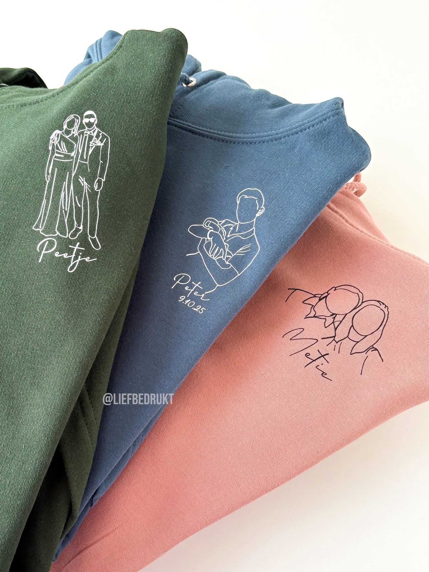 Volwassen hoodie met lijntekening