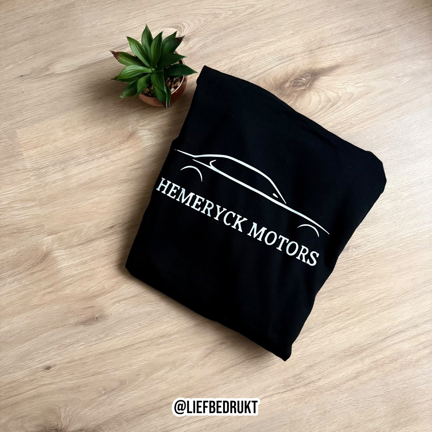 Sweater/hoodie met eigen logo op voor & achterkant