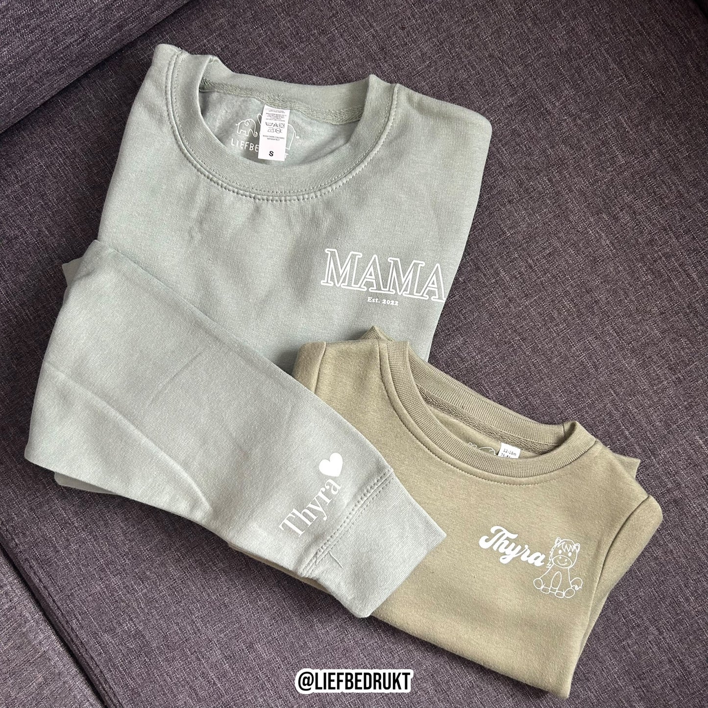 Kinder sweater of hoodie eigen tekst