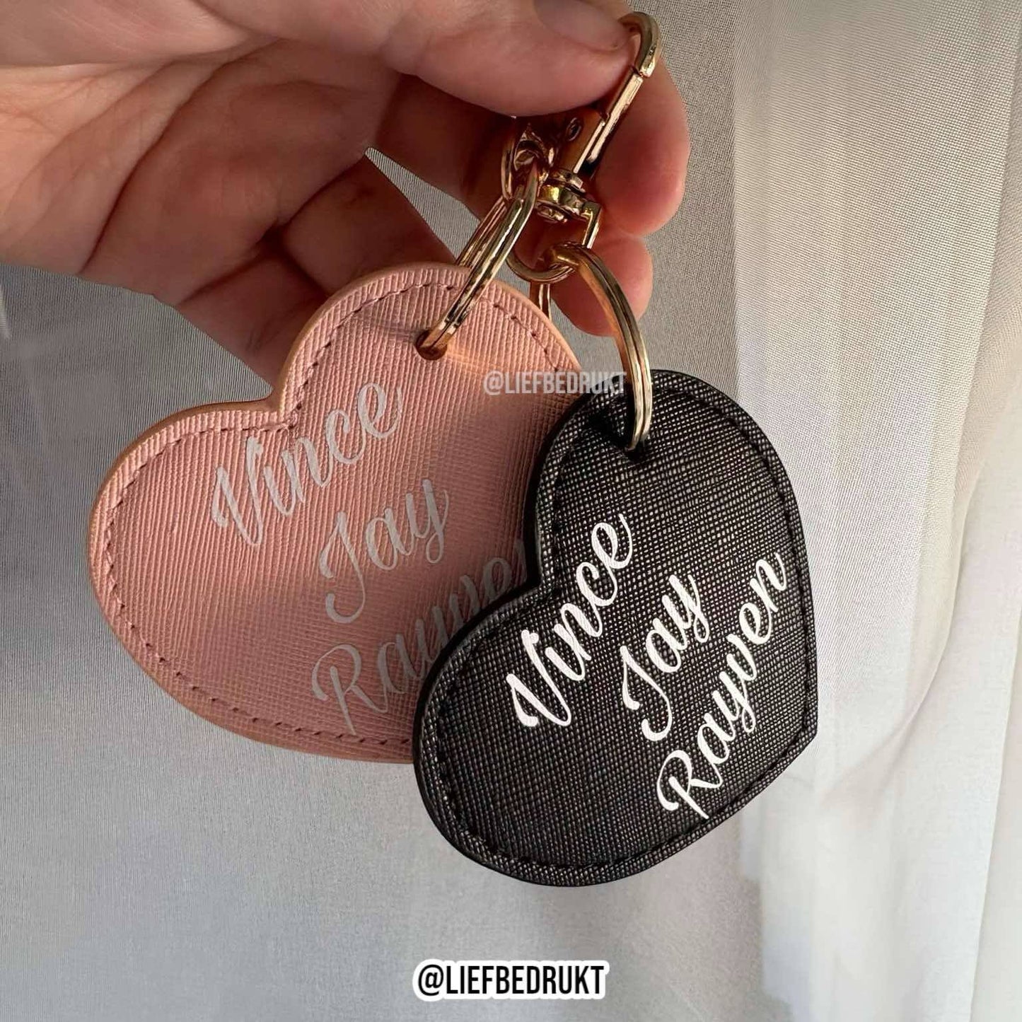 Sleutelhanger hartje - lederlook