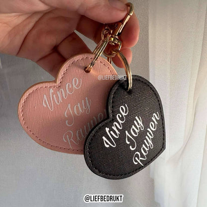 Sleutelhanger hartje - lederlook