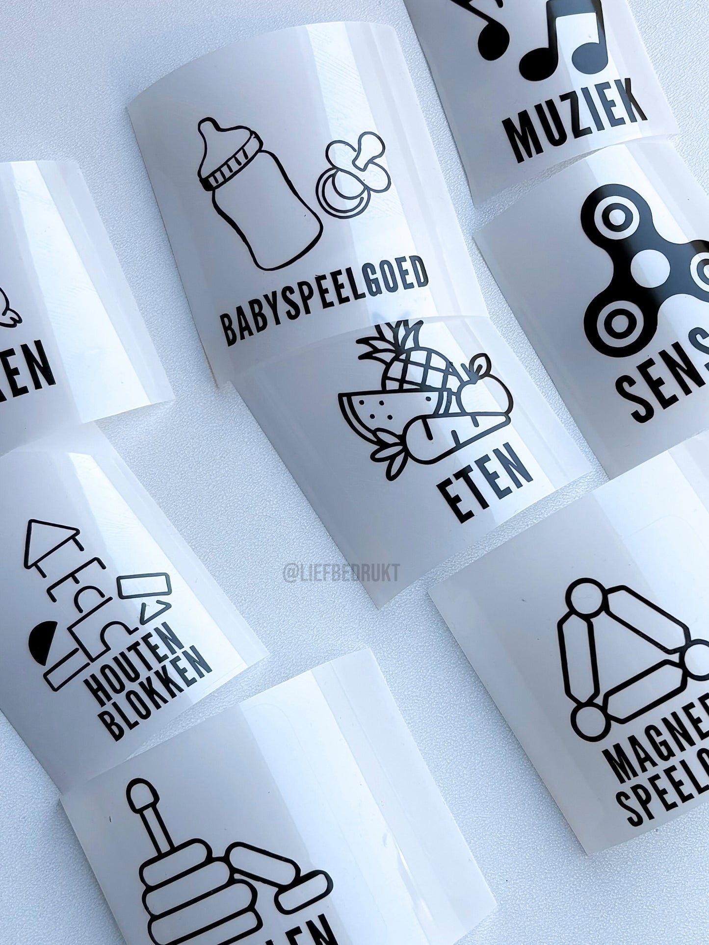 Speelgoedstickers – Vinyl stickers voor speelgoedbakken