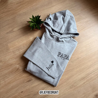 Sweater/hoodie met 'naam est. datum'