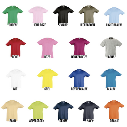 Verjaardag t-shirt met eigen tekst/idee