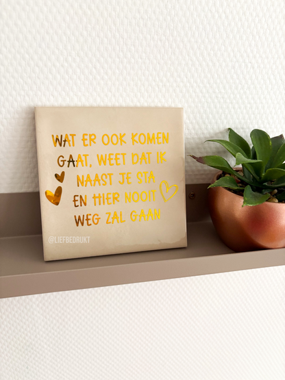 Tegeltje met eigen tekst