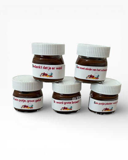 Chocopotjes mini met naam/vraag