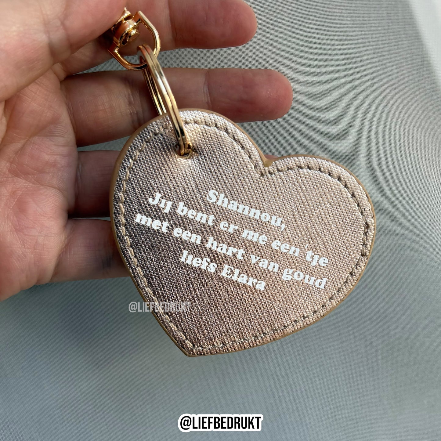 Sleutelhanger hartje - lederlook
