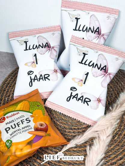 Gepersonaliseerde babypuffs met thema naar wens