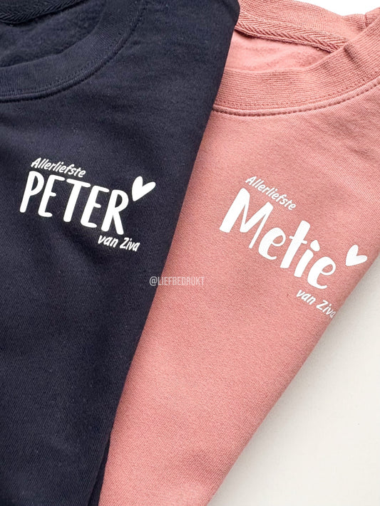 Sweater/hoodie allerliefste -naam- van...