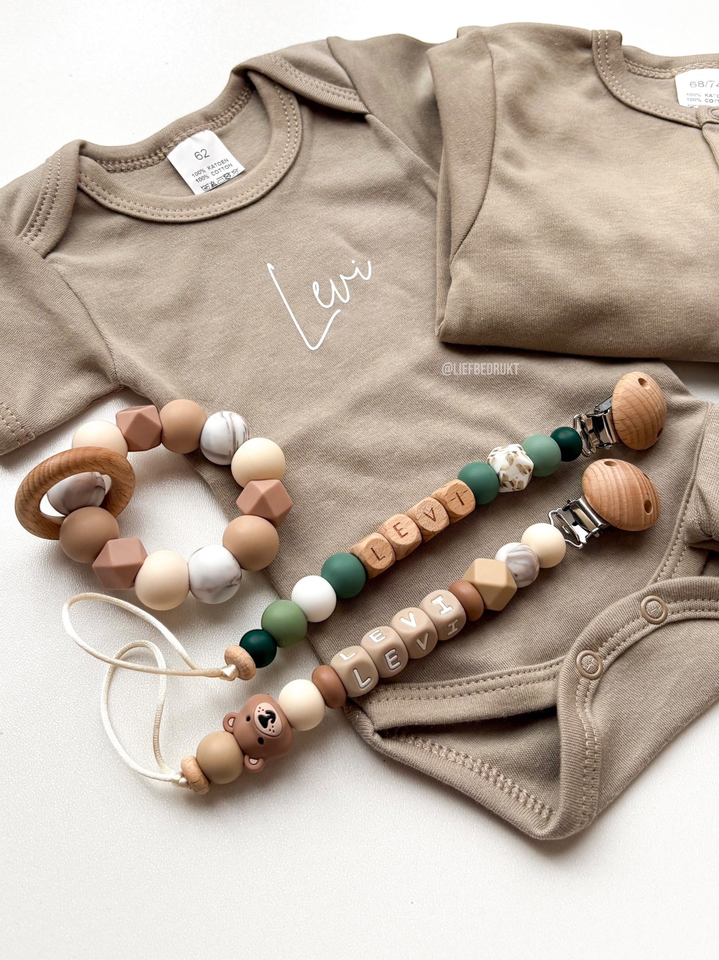 3 delig geboorte setje / kraam cadeau met muts, romper & pyjama