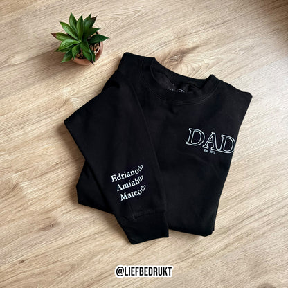 Sweater/hoodie met 'naam est. datum'