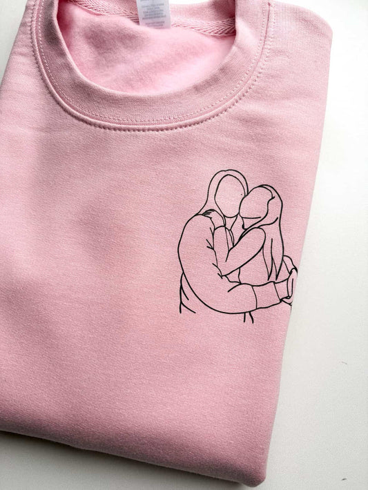 Kinder sweater of hoodie met lijntekening