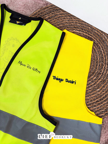 Gepersonaliseerd fluohesje met naam of tekening