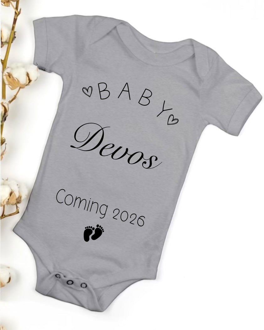 Romper Coming soon met achternaam