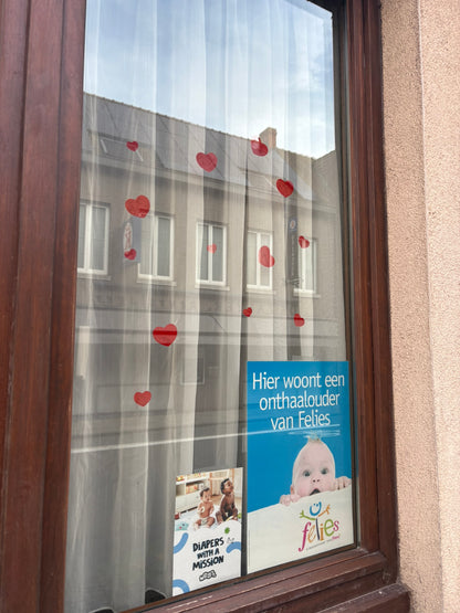 Statische herbruikbare raamsticker 30x30 - eigen idee/ontwerp