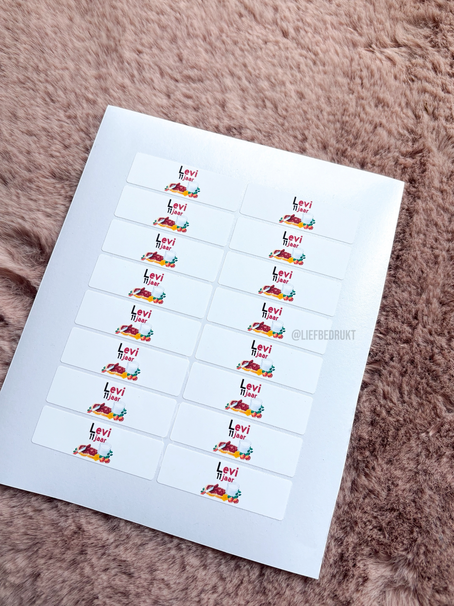 Mini choco stickers (25g) met naam of tekst