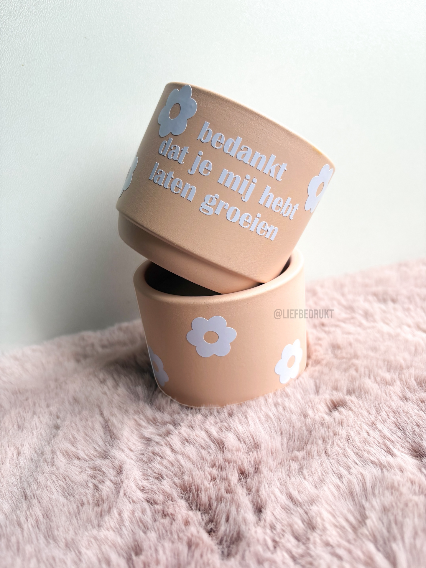 Gepersonaliseerd bloempotje met naam of tekst