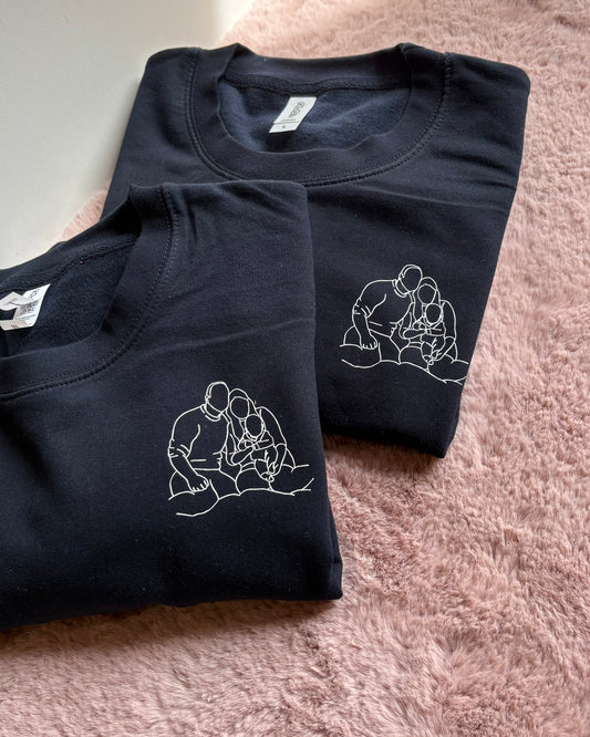 Volwassen sweater met lijntekening