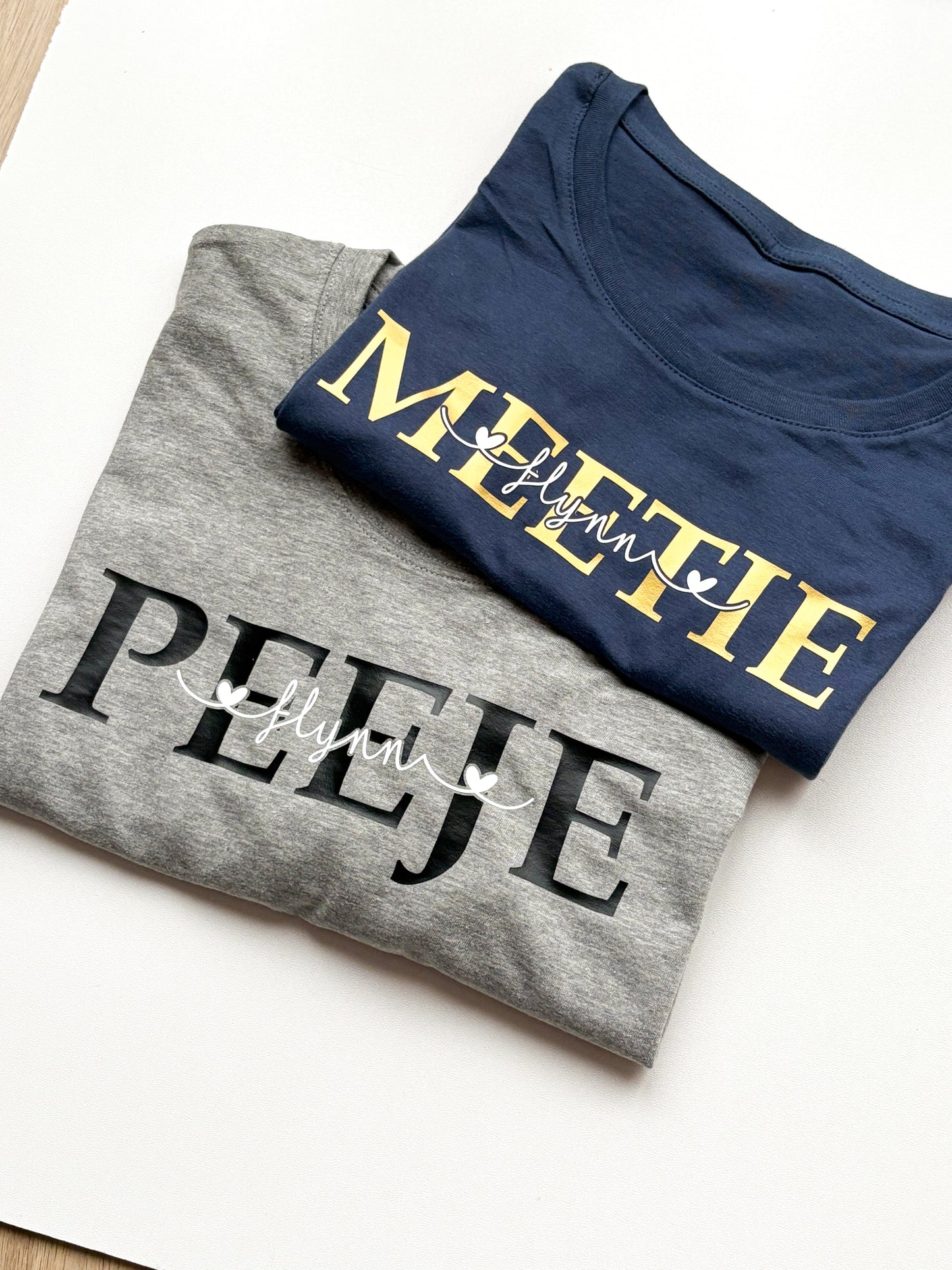 Meter/Peter t-shirt met naam/namen