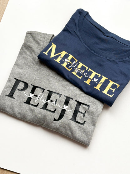 Meter/Peter t-shirt met naam/namen