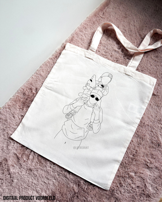 Tote bag met lijntekening