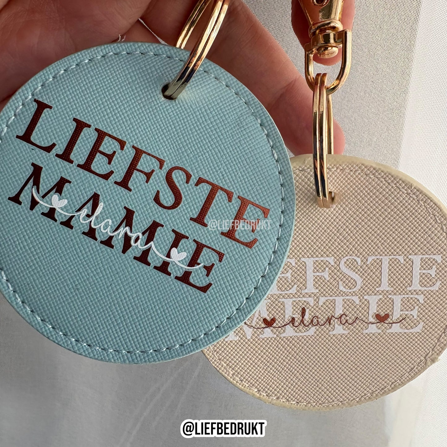 Sleutelhanger rond - lederlook