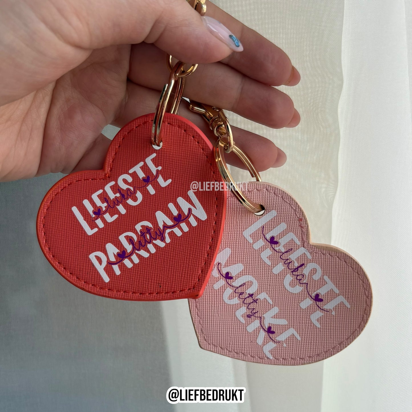 Sleutelhanger hartje - lederlook