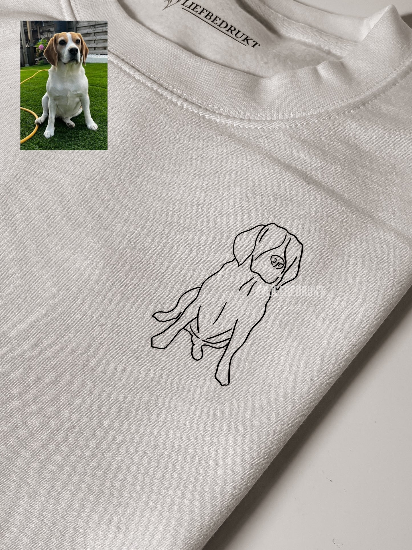 Gepersonaliseerd shirt, sweater of hoodie met unieke lijntekening