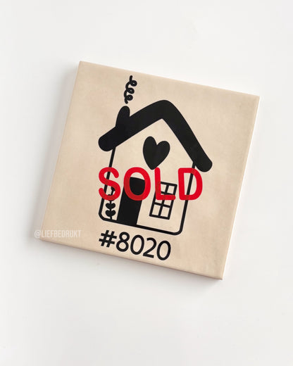 Nieuw huis/verhuis - tegel met postcode of familienaam