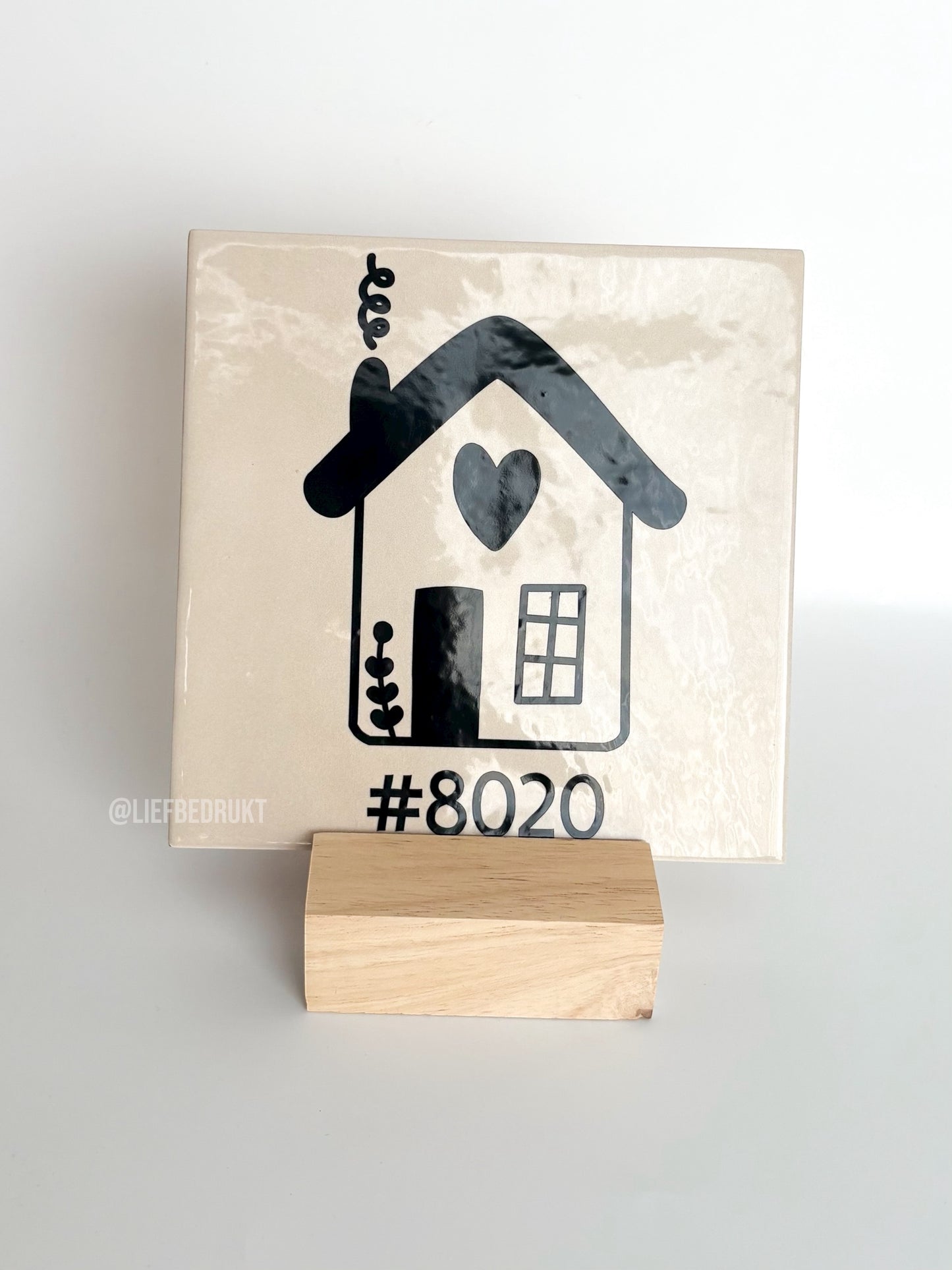 Nieuw huis/verhuis - tegel met postcode of familienaam