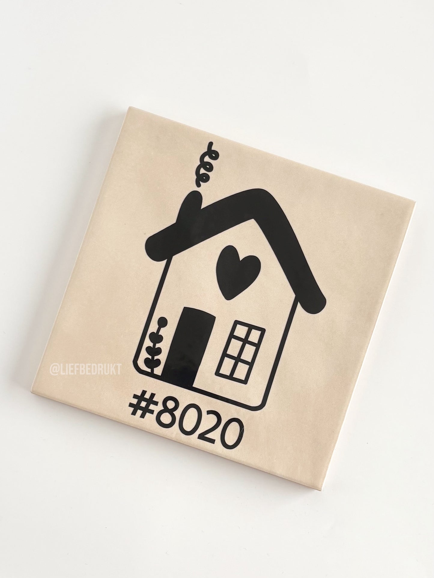 Nieuw huis/verhuis - tegel met postcode of familienaam