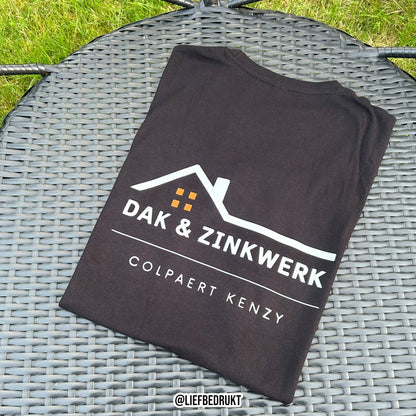 T-shirt met eigen logo op voor & achterkant