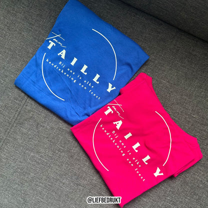 Dames t-shirt met eigen tekst/design