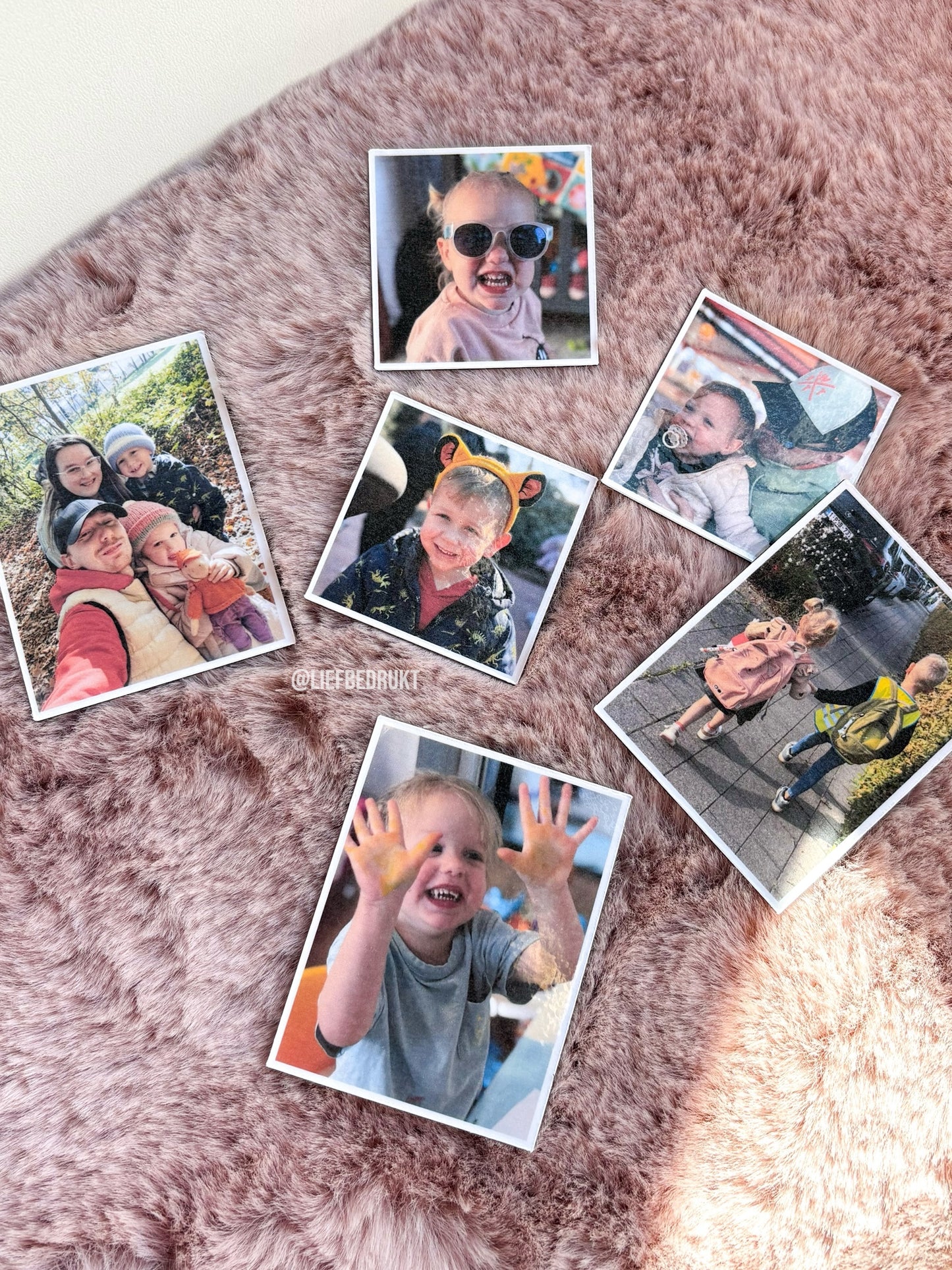 Vierkant magneet met foto's (set van 4)