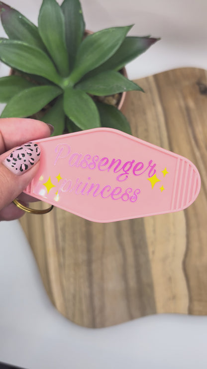 Sleutelhanger 'PASSENGER PRINCESS' holografische bedrukking - hard plastiek